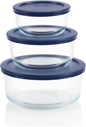 Pyrex 3-Pack Glass Food Storage Set with Lids